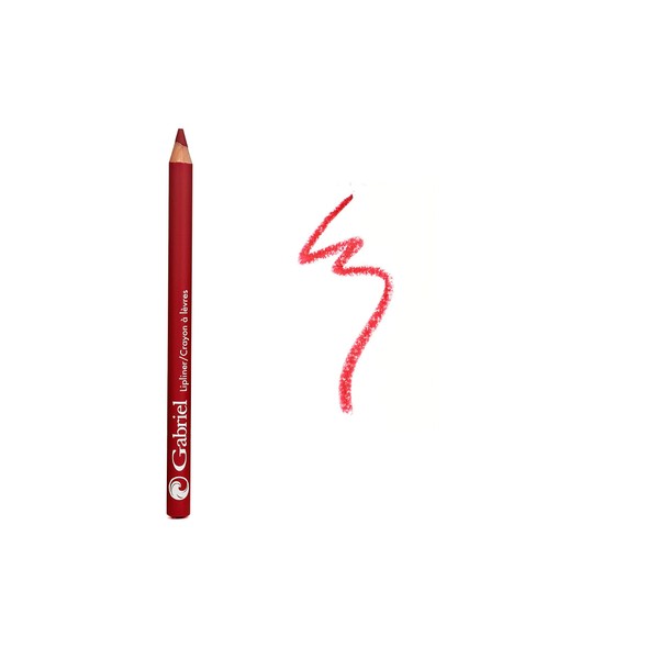 Gabriel Cosmetics Classic Lip Liner (Red - Cherry Red/Cool), Classic Lipliner, Natural, Paraben Free, Vegan, Gluten-free,Cruelty-free, Non GMO, High performance and long lasting, Infused with Jojoba Seed Oil and Aloe, 0.04 oz.