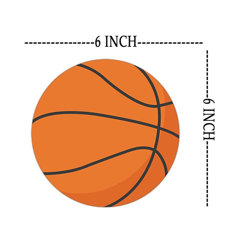 Big Basketball Stickers,6 Inch Sports Ball Theme Paper Decals Basketball