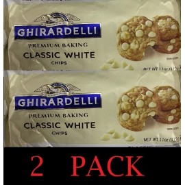 Ghirardelli 2x GHIRARDELLI CLASSIC WHITE Chocolate Premium Baking Morsels Chips 11 oz 2 PACK