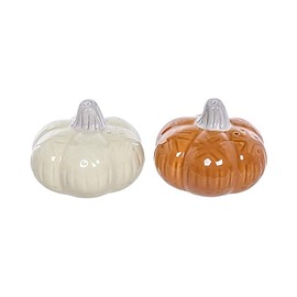 The Bridge Collection Ceramic Pumpkin Salt and Pepper Shakers - Fall Salt and Pepper Shakers - Kitchen Tabletop Decor for Country, Farmhouse, Thanksgiving Home Decor