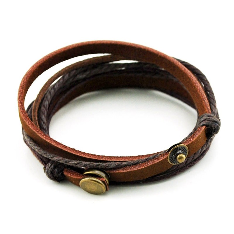 axy Series 1 TWIC1! Wrap Bracelet, Genuine Leather Surfer Bracelet,