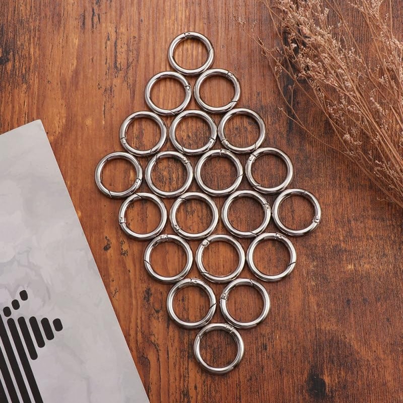 Tofficu 15pcs Key Rings - Metal Keychain Rings Keyring Ring