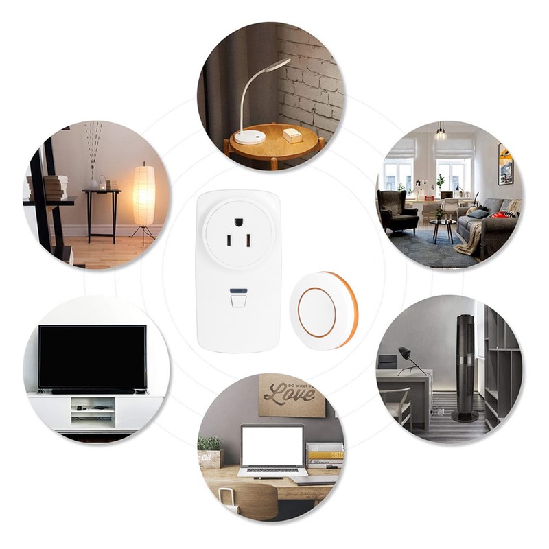 Household Appliances Controller 2-Way Wireless Power Outlet Remote Control SocketOrange