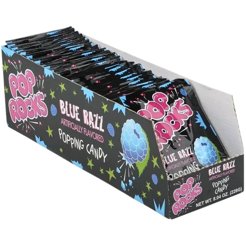 Pop Rocks Blue Razzberries (Pack of 24) – Tangy Popping