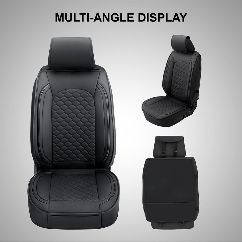 Elantrip Front Car Seat Cover Luxury Faux Leather Pocket with