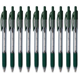 Cello Ballpoint Pen Green Pens Comfort Grip Ball Pens Medium Point Biros,Retractable Ballpoint Pens (1.0MM) Green Pen, Pack of 12 | ideal for office, Home, and School Stationary supplies