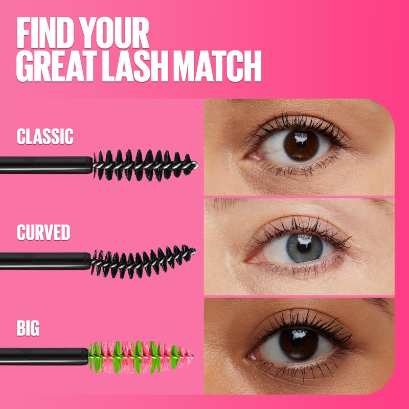 Maybelline Great Lash Washable Mascara Makeup, Volumizing Lash-Doubling Formula That