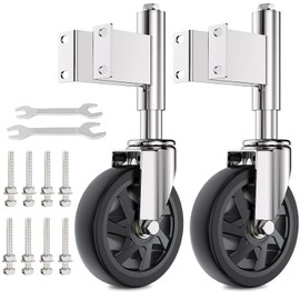 Homhoo Spring Loaded Gate Casters 6” Heavy Duty Gate Caster Wheels with Hardware 600 Lbs Load Capacity, Pack of 2