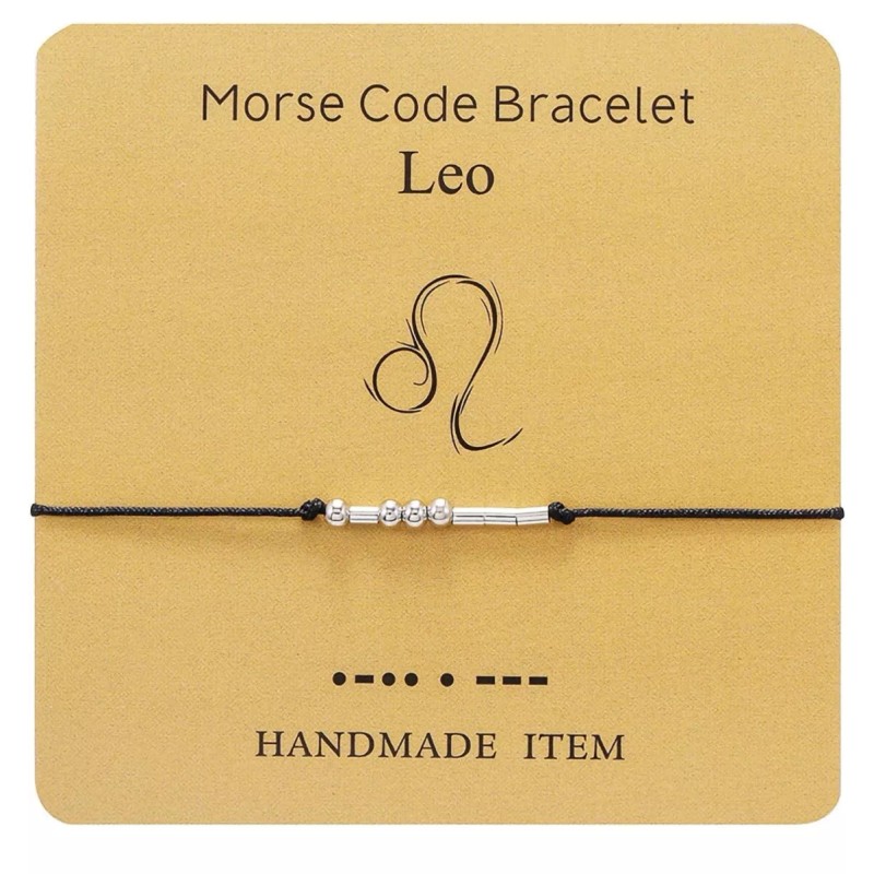 Morse Leo Morse Code Adjustable Bracelet Astrology