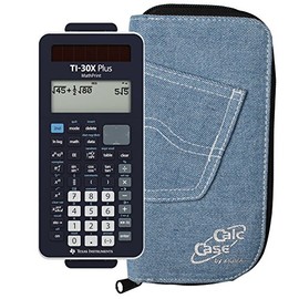TI-30 X Plus MathPrint + Original CalcCase Protective Case Jeans Light