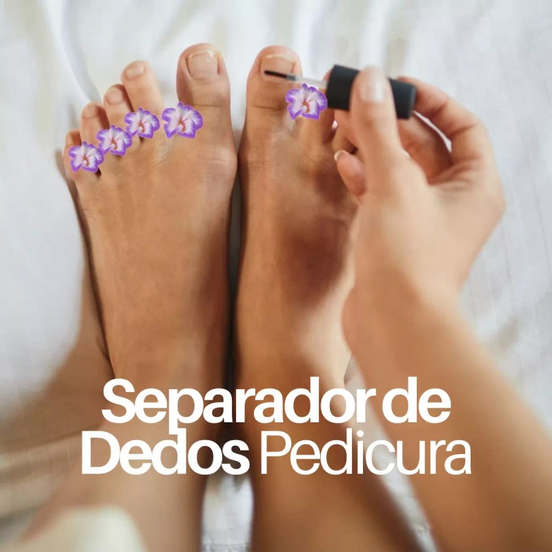 Universo en Linea Separadores Dedos Silicón Pedicura Manicura Flores Uñas