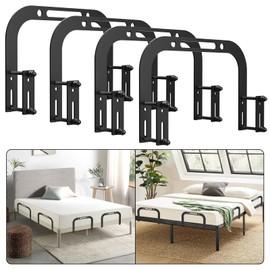 DELLAN Mattress Slide Stopper, Non-Slip Gripper Retainer Bar, Mattress Holder for 1.5"x 2.9" Metal Bed Frame to Prevent Sliding (4 Pack), Regular, Black