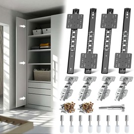 Lipshome Pocket Door Slides, Cabinet Pocket Door Slide,Pocket Door Hinge,Pivot Door Slide Hardware Inset,Cabinet Pocket Door Hardware Kit Fit for Inset Door,Cabinet Door (14 inches, Pieces, 4)