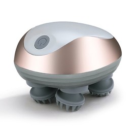 Mini Electric Head Scalp Massager Waterproof Portable Scalp Massager Rechargeable Head Scratcher with 4 Massage Claws White