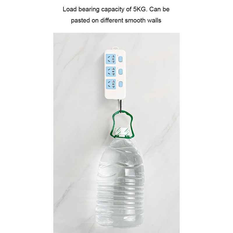 YOFAN 10 Pairs Clear Double-Sided Adhesive Wall Hooks - Mounted