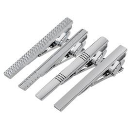 Stainless Steel Tie Clips for Men Classic Tie Bar Clip for Formal Business Wedding Party Fathers Day Gift(4 Pcs)