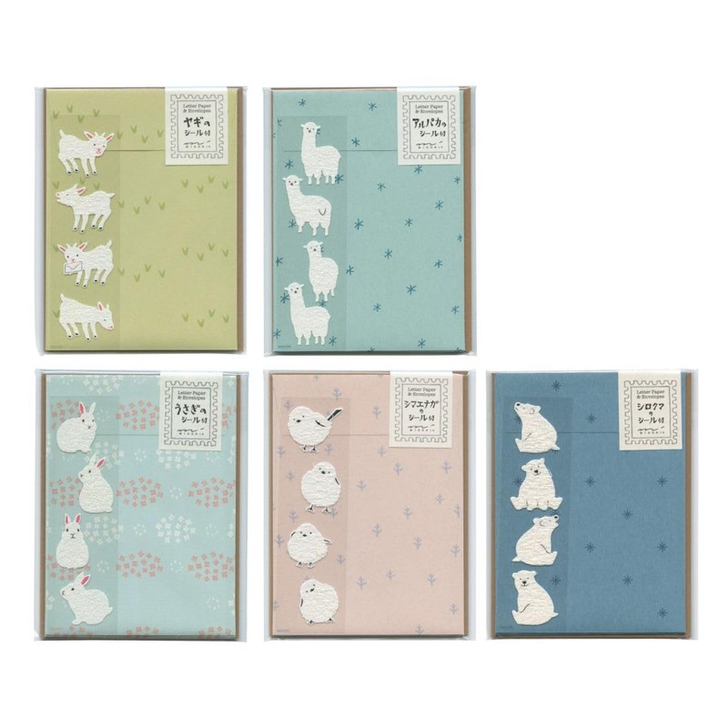 Midori 86638006 Letter Set with Stickers, 12 Stationery Notes, 4
