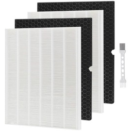 Laukowind 116130 Replacement Filter H for Winix 5500-2 AM80 Air Purifier True Activated Carbon Pre-Filters 2 Pack Washable Advanced Control Filter and 2 Pack PlasmaWave Odor Reducing Carbon Filters
