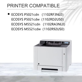 TK-5232 TK5232 Toner Cartridge Set (4Pack, 1BK/1C/1M/1Y)- Compatible 1T02R690US0 1T02R69CUS0 1T02R69BUS0 1T02R69AUS0 Toner Replacement for Kyocera ECOSYS P5021cdn P5021cdw M5521cdw Printer