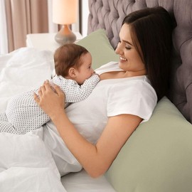 PiccoCasa Pillow Cover Body Pillow Case Microfiber Long Large Life Size Body Pillow Case Hotel Quality Nordic Solid Color with Zipper 1 Piece Khaki 50*120cm