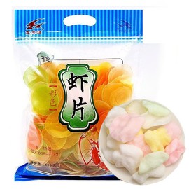 QIXINLIZYY Uncooked Prawn cracker 17.64oz/500g Need to deep fry，colored Prawn cracker，snack shrimp biscuits，Uncooked Prawn cracker，adult and children shrimp biscuits