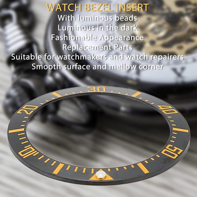 ZJchao Watch Bezel Insert, 40mm Ceramic Watch Bezel Ring Repair