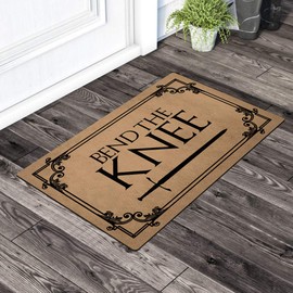 ZQH WelcomeDoor Mat Bend The Knee Doormat Game of Thrones Door Rugs Welcome Funny Mats (23.6 X 15.7 in) Non-Woven Fabric Top with a Anti-Slip Rubber Back Door Rugs Target Doormat