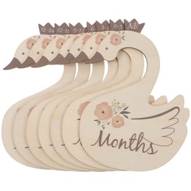 ABOOFAN 7pcs Wooden Baby Closet Dividers Swan Baby Clothing Size Age Dividers Closet Hanger Separators Nursery Closet Organizer Newborn Wardrobe Divider for Baby Shower