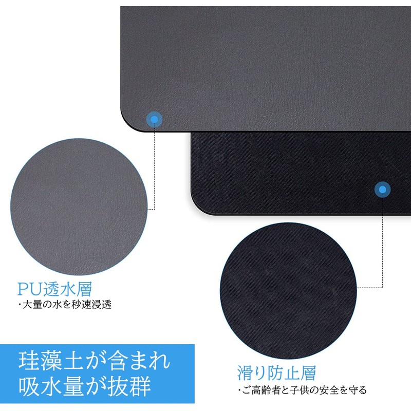 Draining Mat, Diatomaceous Soil, Quick Drying Absorbent Mat, Dish Drying