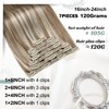 Moresoo Human Hair Extensions Real Hair Clip Blonde Highlighted 55