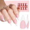 AILLSA Uñas francesas de gel, 180 unidades, uñas francesas a