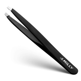 By Milly Tweezers, Precision at Angles, 100% Stainless Steel, Professional Craftsman Specifications, Long Seller Product, Eyebrows, Unwanted Hair, Tweezers, Non-Stress Hair Removal, Unisex, Unisex