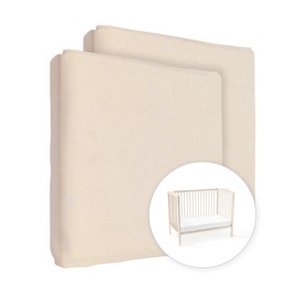 2X Jersey 100% Cotton Fitted Sheet for 160 x 70 cm Toddler Junior Bed Mattress (Cream)