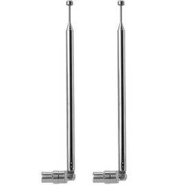 Fohevers Pack of 2 7 Sections Telescopic Antenna TV Connector for AM/FM Ariels Radio HD DAB Stereo System Reception Home Theatre Receiver
