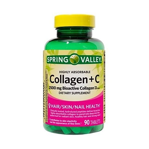 Spring Valley Highly Absorbable Collagen + Vit C 90 ct (pack of 1)