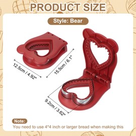 uxcell Crustless Sandwich Cutter, Heart Shape Uncrustable Sandwich Maker Sealer Press Bread Cookie Cutter and Sealer for DIY Breakfast Lunch Afternoon Tea (Red)
