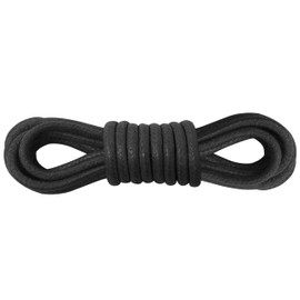 Kilter Traditional Thin Round Waxed Cotton Shoelaces - Black - 90cm (1 Pair)