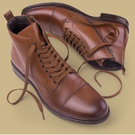 Miscly Flat Waxed Cotton Shoe Laces for Boots, Sneakers, and Shoes – Multiple Lengths and Colors Available (45", Brown)