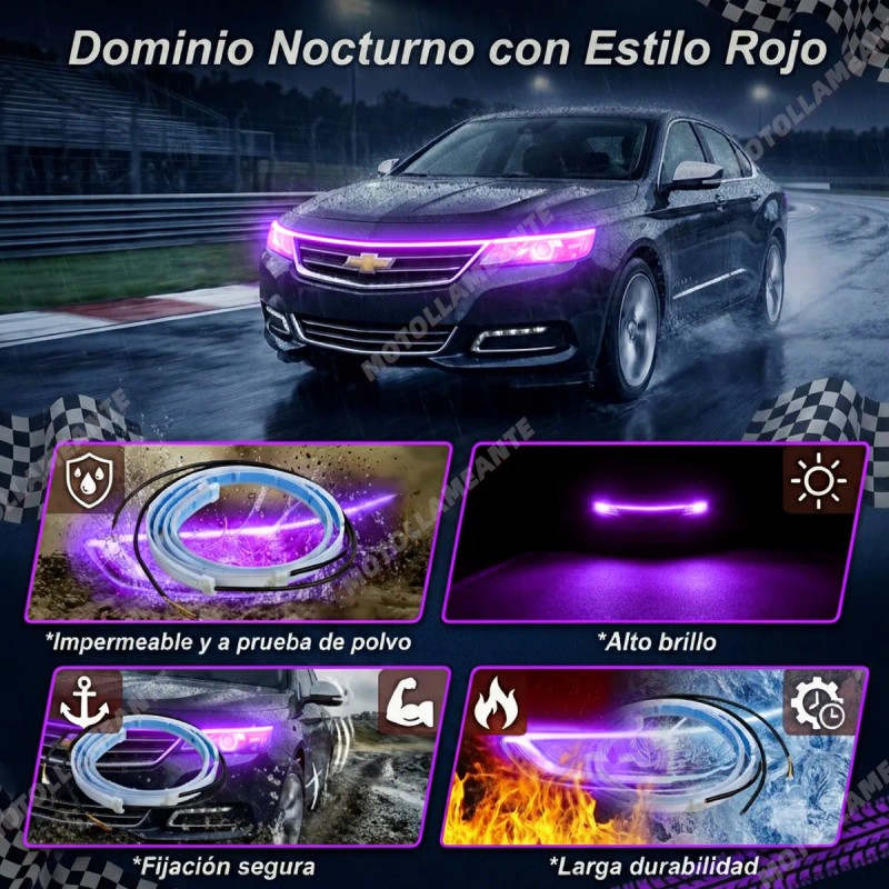 60cm Par Tira Led Drl Flexible Direccional Secuencial Auto