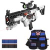 SOFITEN Realistic Toy Automatic Sniper Rifle Tactical Vest Toy Foam Blaster with 120 Darts IR and Flashlight The Shooting Outdoor Activity Game Gifts for Adults Kids Birthday Xmas