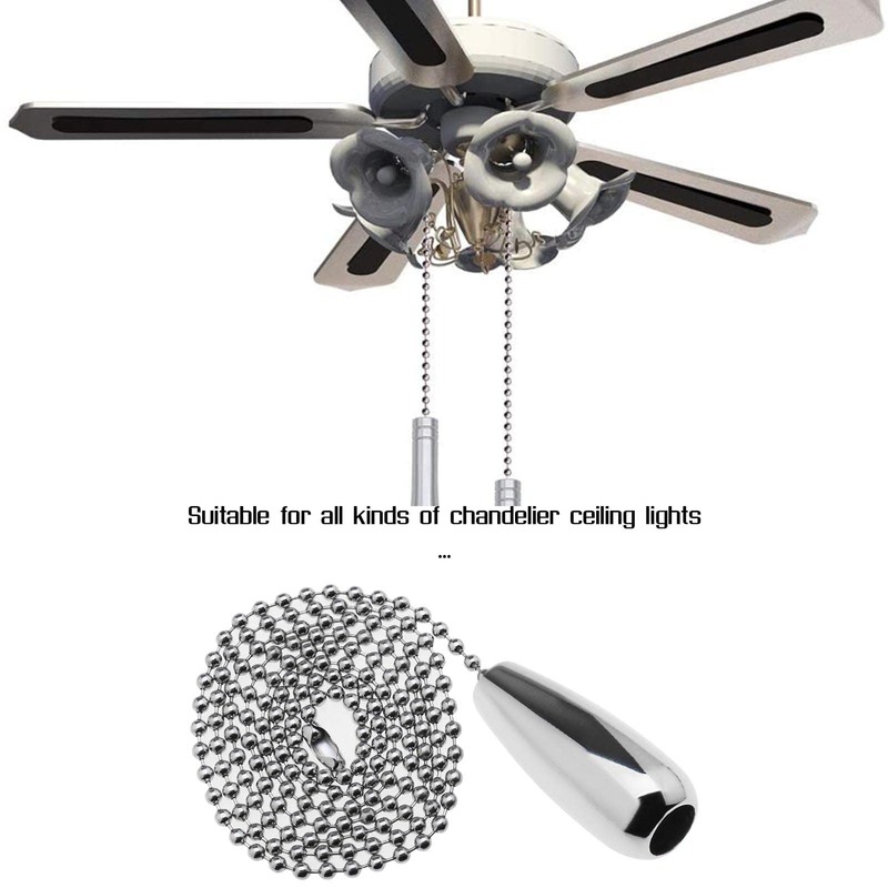 2PCS Round Light Pull Chain Teardrop Extension with Ball Chain