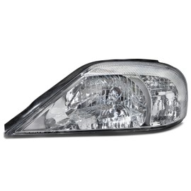HEADLIGHTSDEPOT Chrome Housing Halogen Headlight Compatible with Mercury Sable 2000-2005 Includes Left Driver Side Headlamp