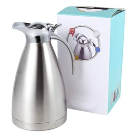 Jug de agua caliente al vacío, Café de acero inoxidable Cafetería Doble pared de pared Termo jarra botella de agua caliente para bebidas de té jugo de leche (1.5L)