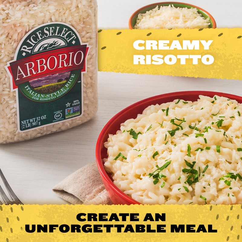 RiceSelect Arborio Rice for Italian Risotto, Premium Gluten-Free Rice, Non-GMO,
