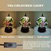 Ppbmocw Pink Rose Tiffany Lamp, 8 Inch Small Stained Glass