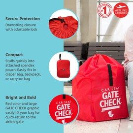 J.L. Childress J. L. Childress Gate Check Air Travel Bag for Car Seats, Red