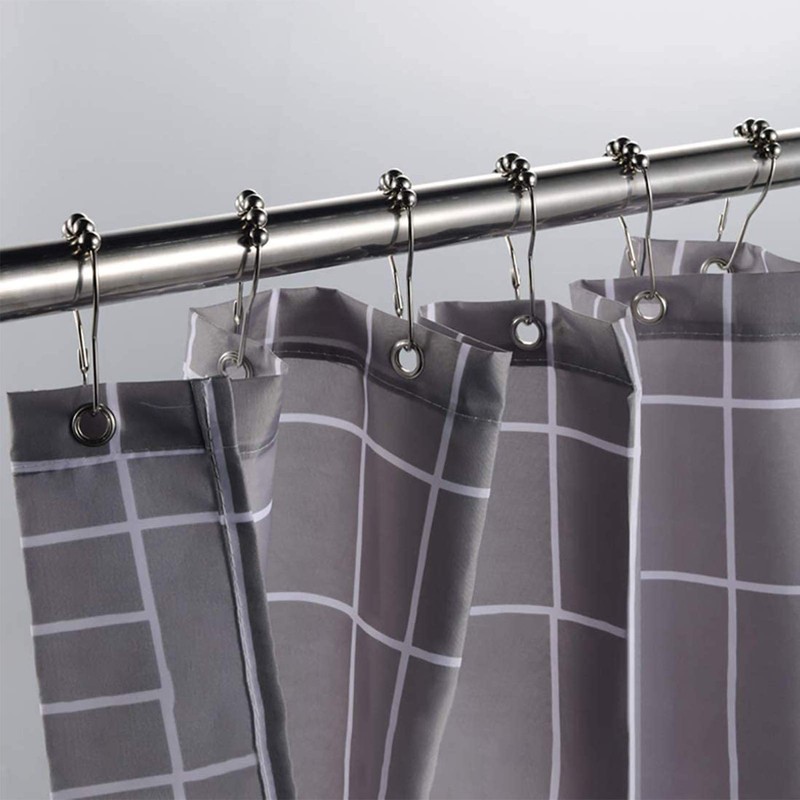 24 Pack Shower Curtain Hooks Stainless Steel, Rustproof Shower Curtains