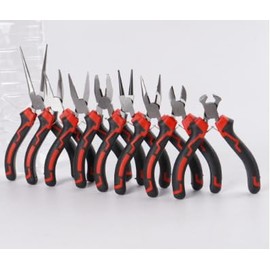 Mini Pliers Set of 6 Pcs, Needle Nose, Long Nose, Bent Nose, Diagonal, End Cutting and Linesman, Jewelry Pliers Tools Kit for DIY, Electronic Repairing & Jewelry with Pouch