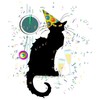 CafePress Chat Noir New Years Party Countdown 10" Wall Clock
