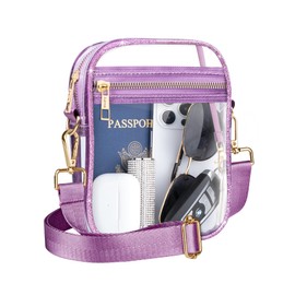 Clear Bag Stadium Approved Crossbody: Bling Clear Purses for Women Stadium Approved - Small Clear Bag with 2 Shoulder Straps